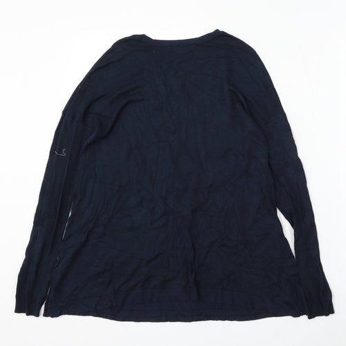 Atmosphere Womens Blue Round Neck Viscose Pullover Jumper Size 10