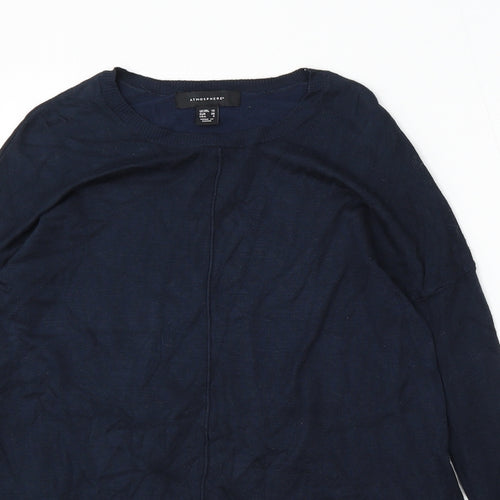 Atmosphere Womens Blue Round Neck Viscose Pullover Jumper Size 10