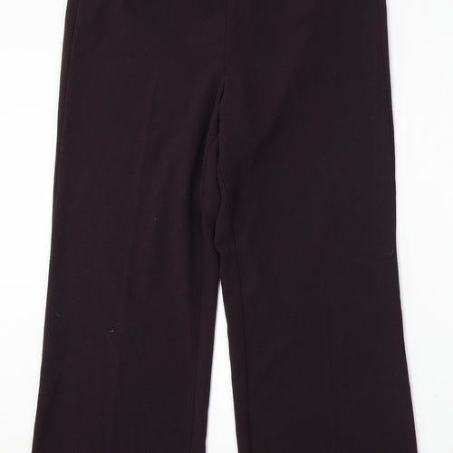 BHS Womens Purple Polyester Trousers Size 14 L28 in Regular
