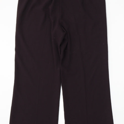 BHS Womens Purple Polyester Trousers Size 14 L28 in Regular