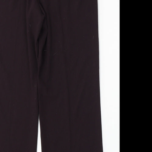 BHS Womens Purple Polyester Trousers Size 14 L28 in Regular