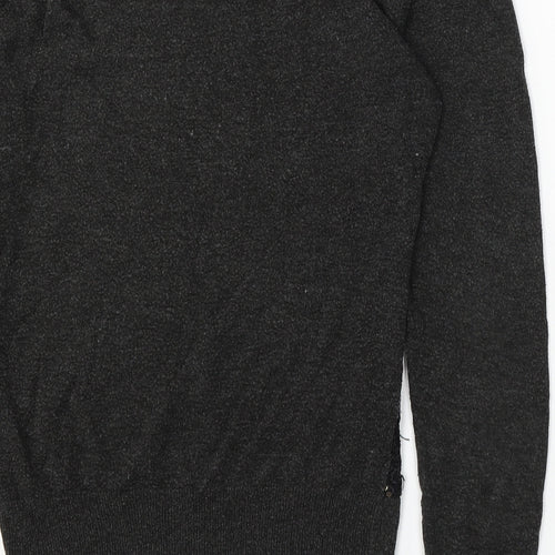 Miso Womens Grey Round Neck Polyester Pullover Jumper Size 14