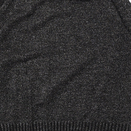 Bonmarché Womens Black Round Neck Acrylic Pullover Jumper Size S