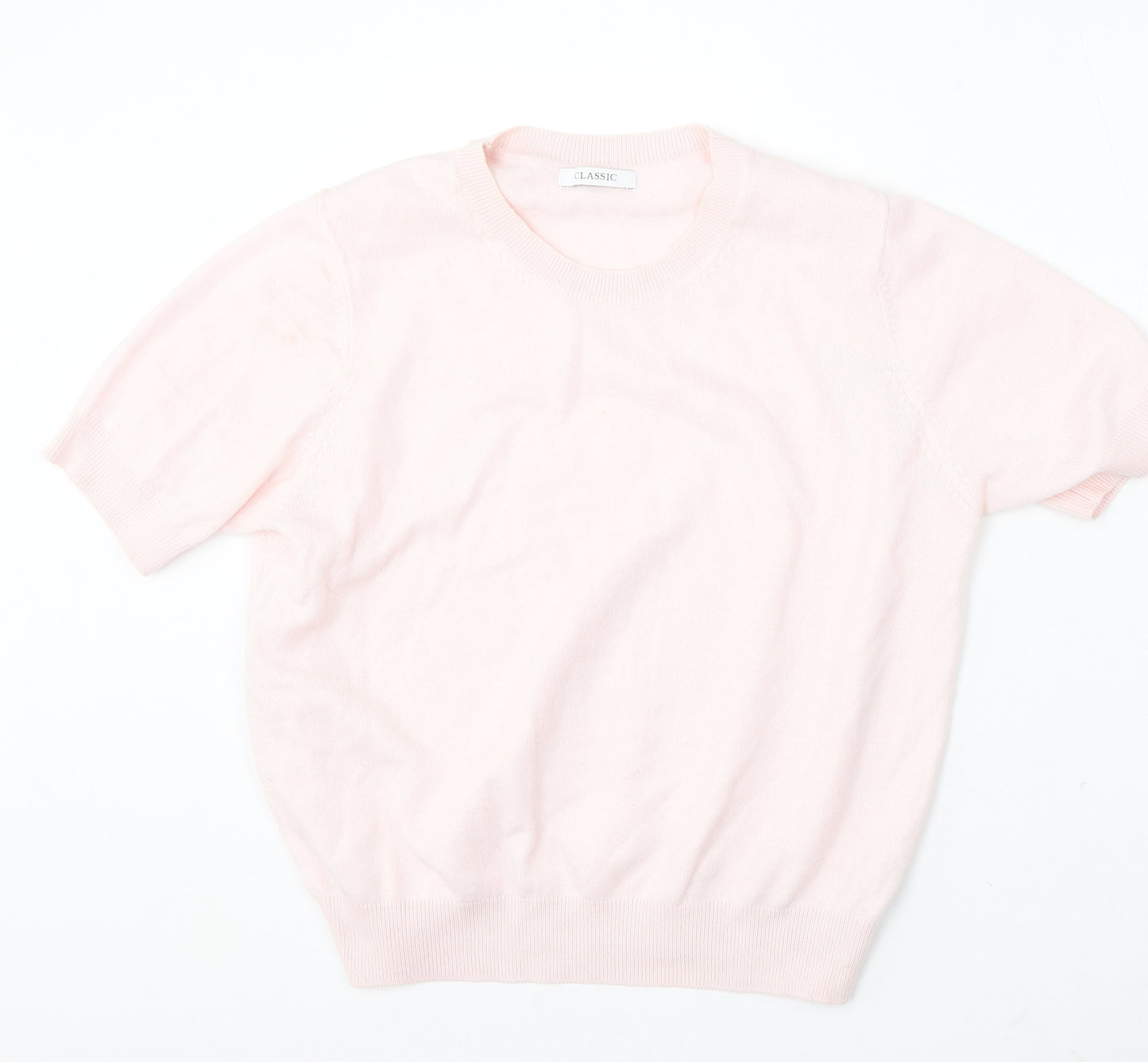 Marks and Spencer Womens Pink Round Neck Acrylic Pullover Jumper Size 16