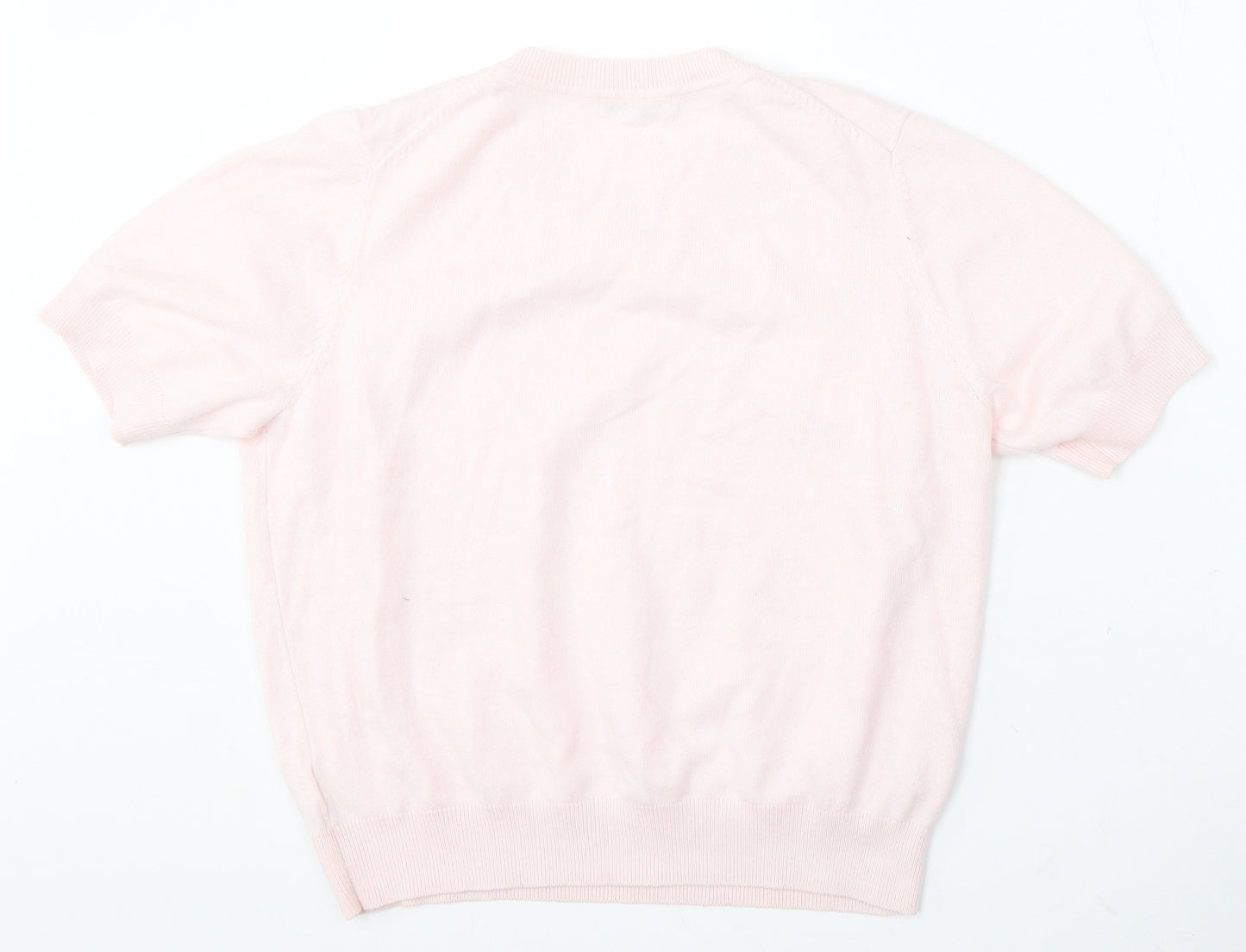 Marks and Spencer Womens Pink Round Neck Acrylic Pullover Jumper Size 16