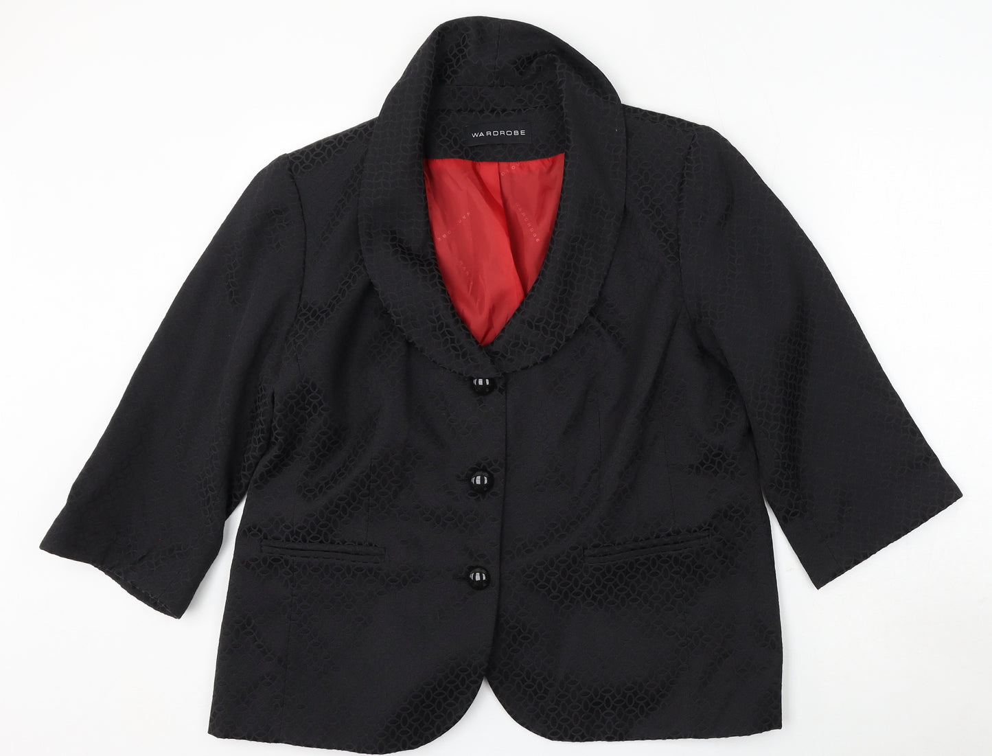 Wardrobe Womens Grey Geometric Cotton Jacket Blazer Size 18