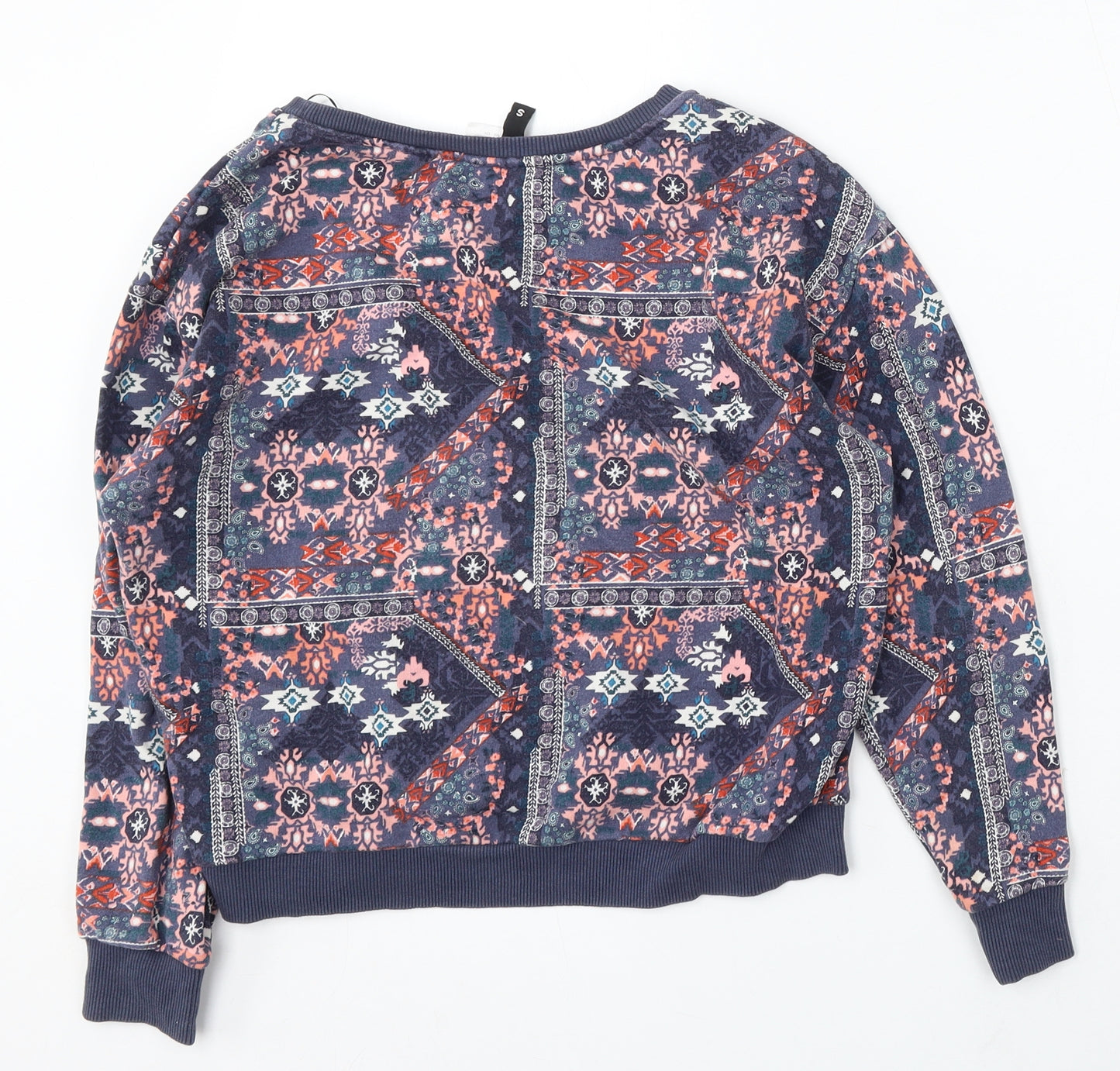 Divided by H&M Womens Multicoloured Geometric Cotton Pullover Sweatshirt Size S