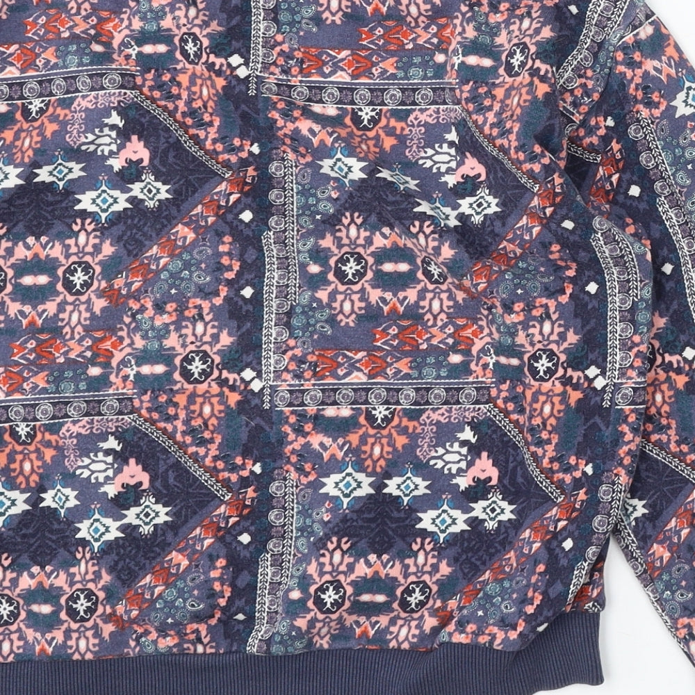 Divided by H&M Womens Multicoloured Geometric Cotton Pullover Sweatshirt Size S