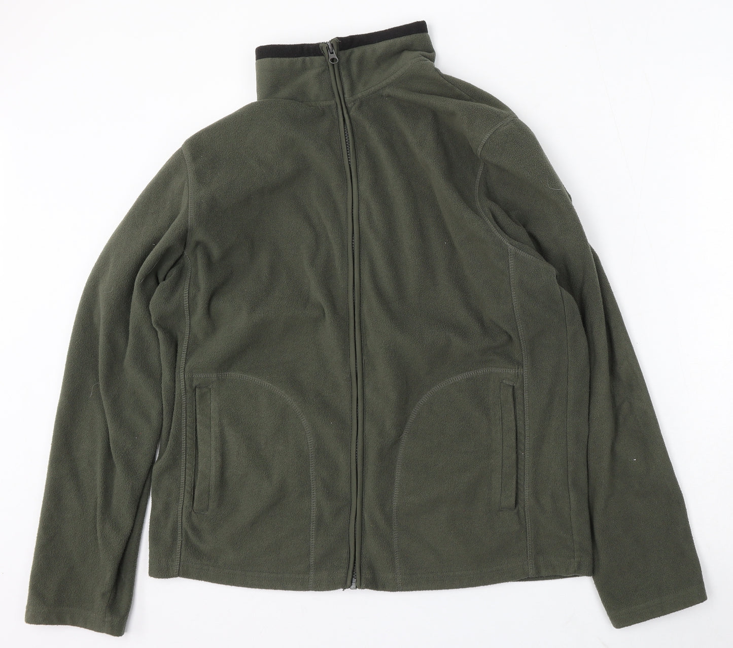 George Mens Green Polyester Full Zip Sweatshirt Size M