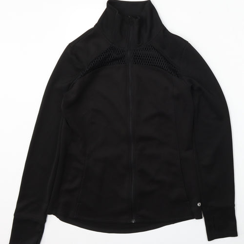 Layers Womens Black Polyester Pullover Sweatshirt Size M Zip