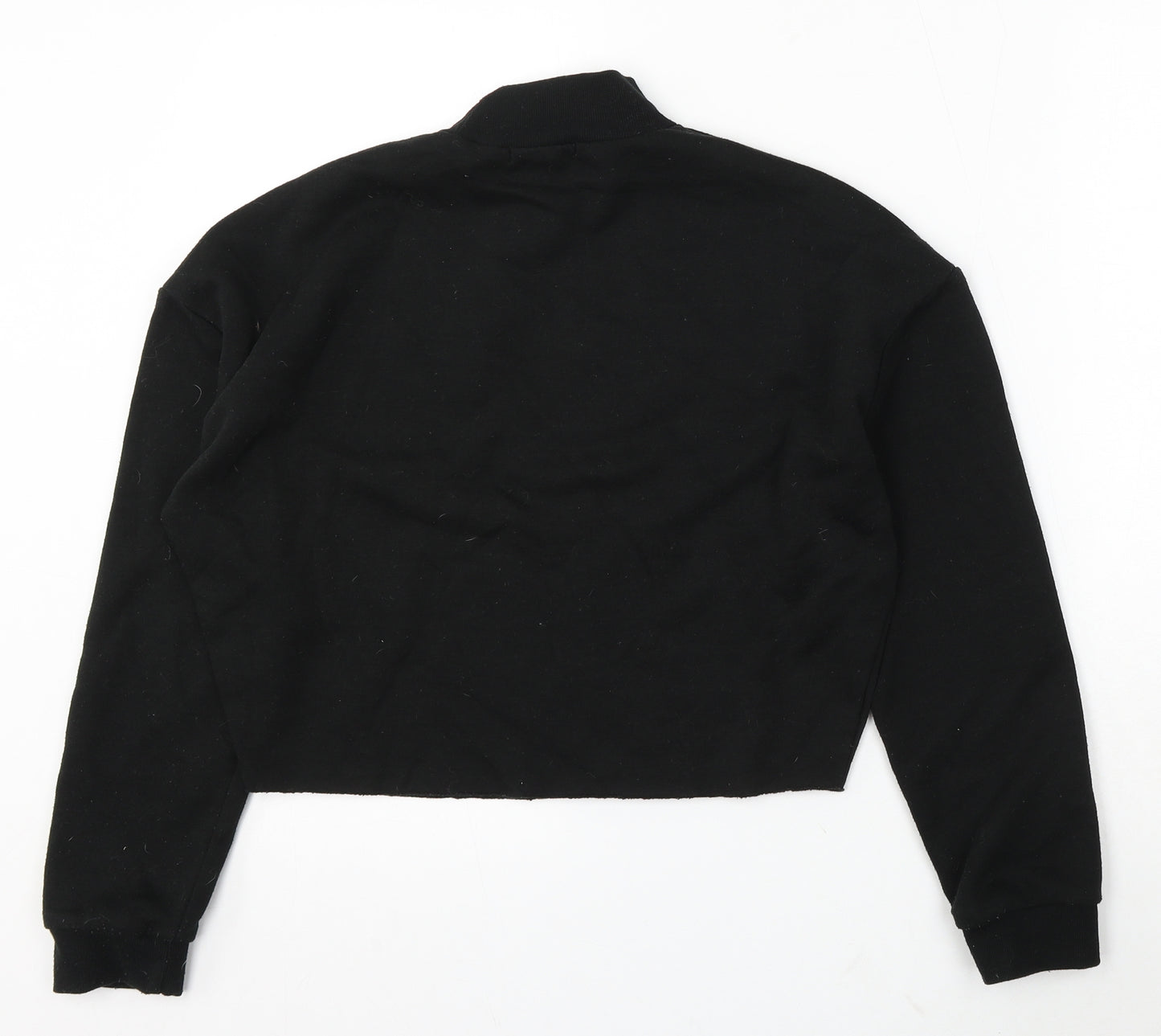 Primark Womens Black Polyester Pullover Sweatshirt Size 6 - Cropped