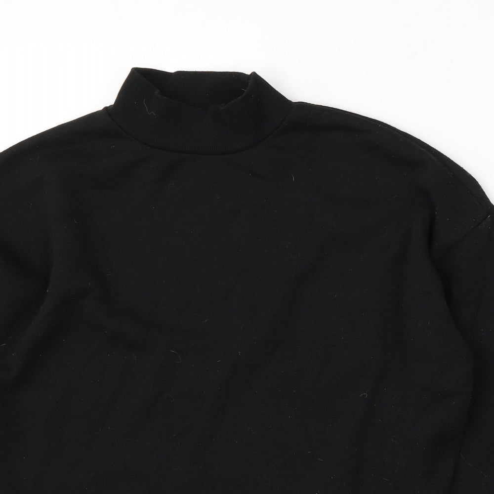Primark Womens Black Polyester Pullover Sweatshirt Size 6 - Cropped