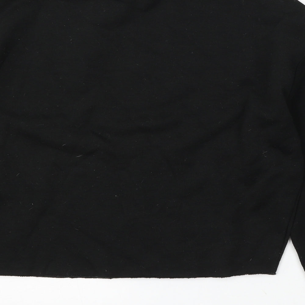 Primark Womens Black Polyester Pullover Sweatshirt Size 6 - Cropped