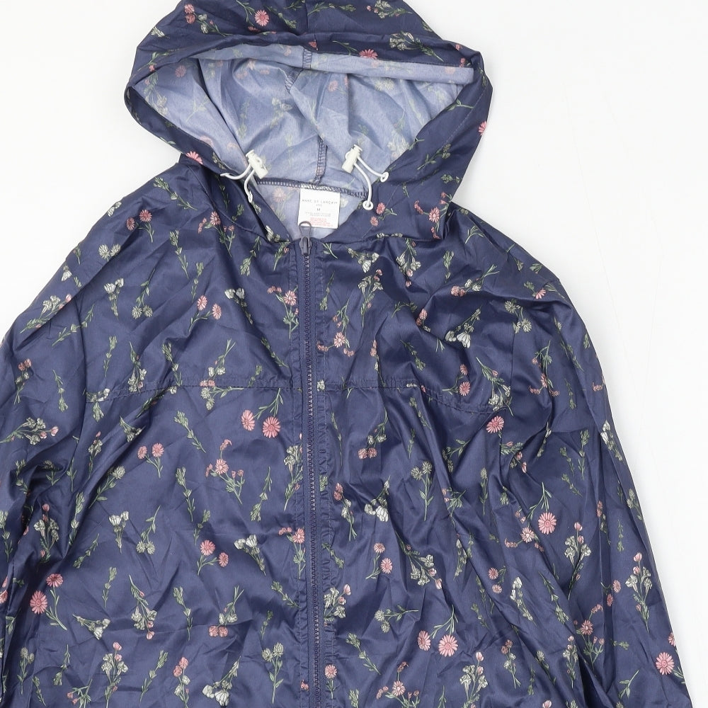 Anne De Lancay Womens Blue Floral Jacket Size M Zip
