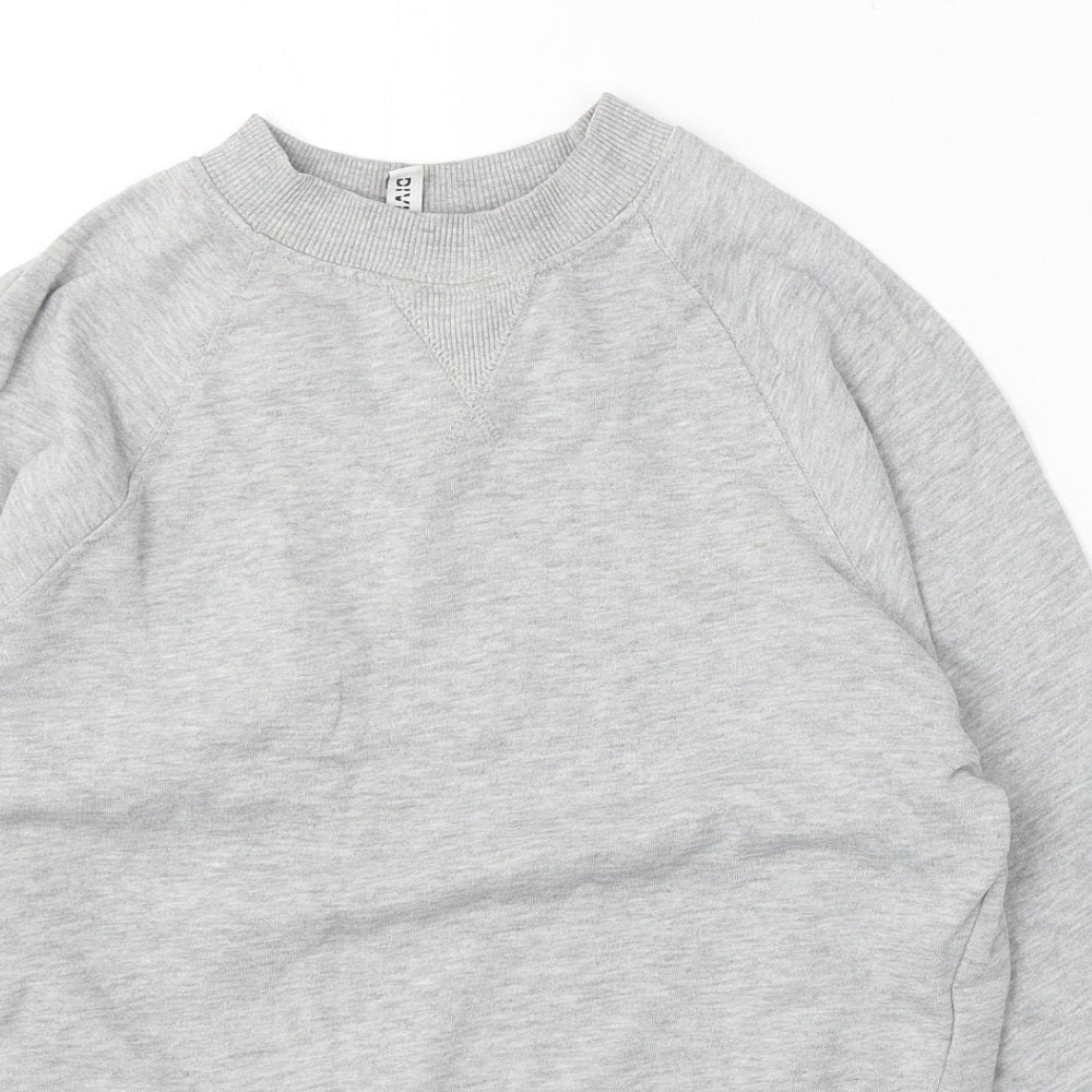 Divided by H&M Womens Grey Cotton Pullover Sweatshirt Size XS