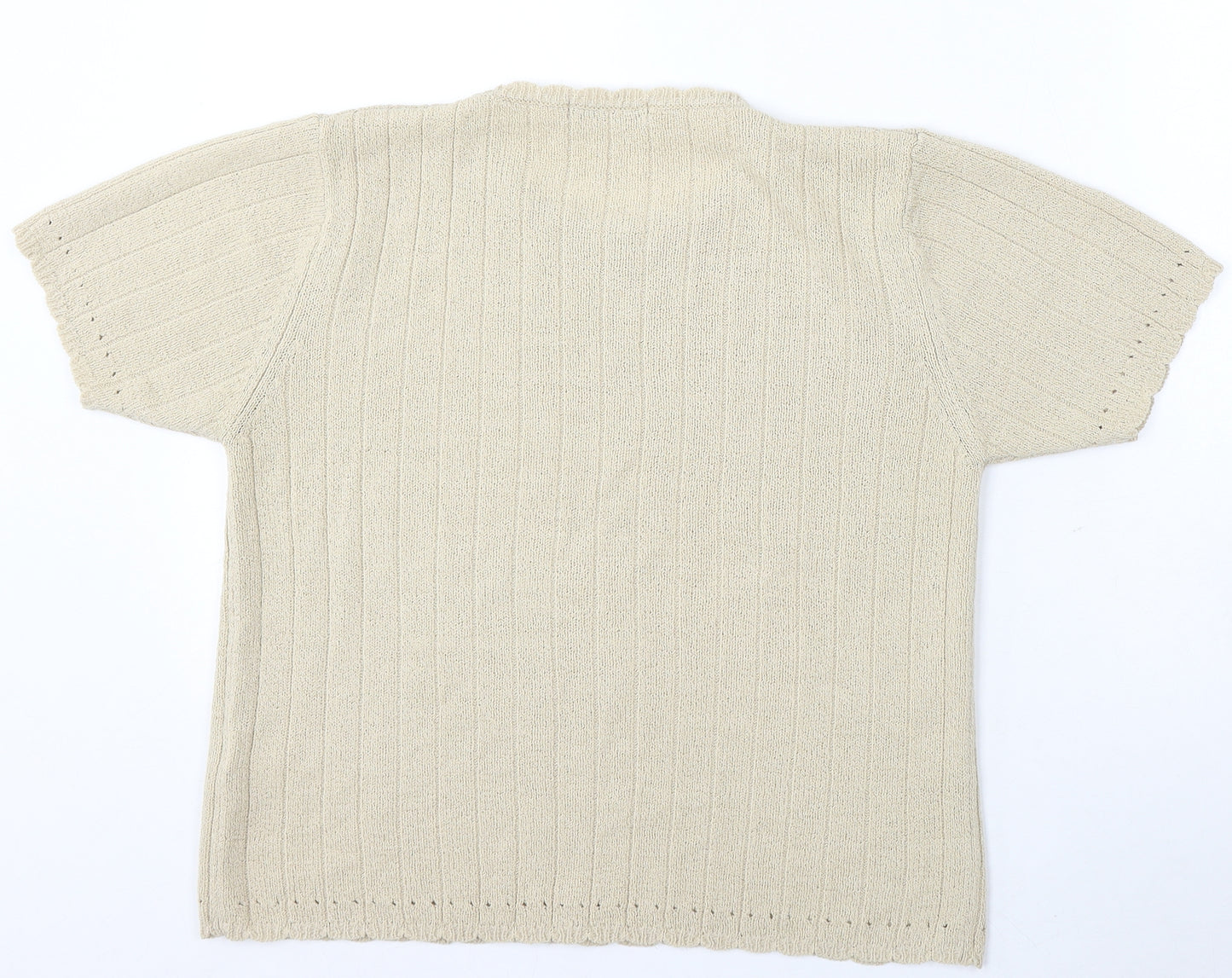 Berkertex Womens Beige Round Neck Acrylic Pullover Jumper Size 10