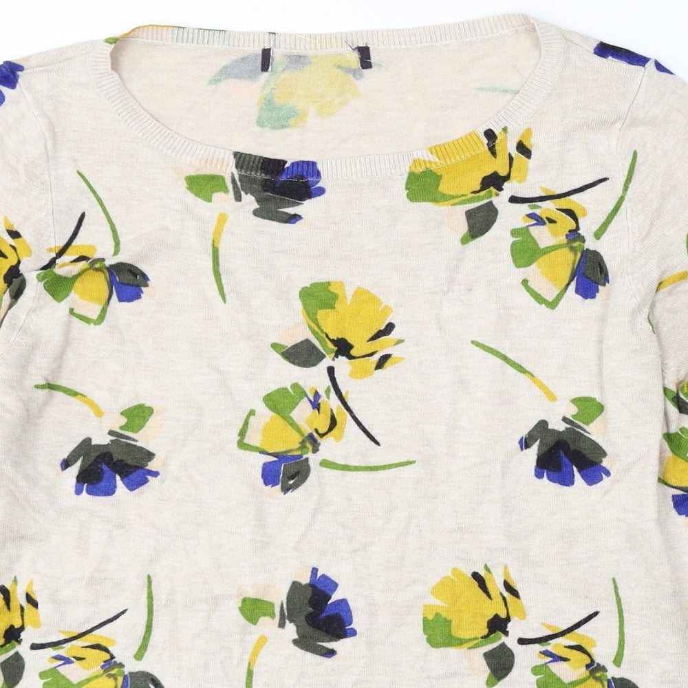 Preworn Womens Multicoloured Round Neck Floral Viscose Pullover Jumper Size 18