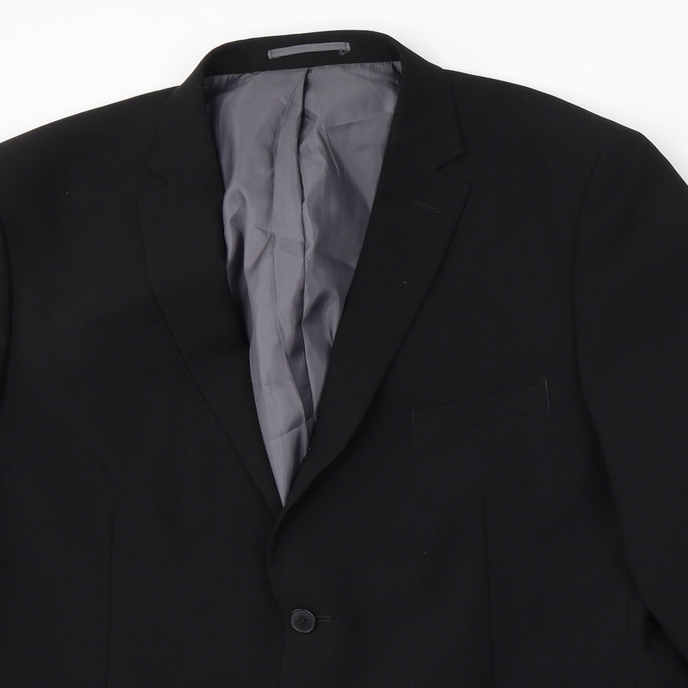 George Mens Black Polyester Jacket Suit Size 44
