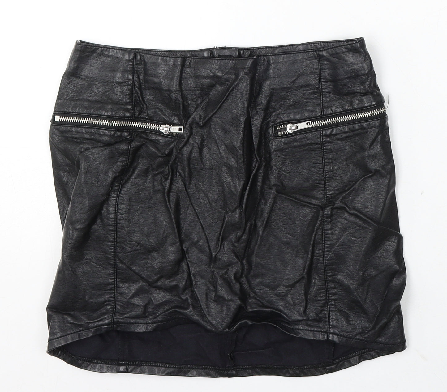Divided by H&M Womens Black Polyurethane Straight & Pencil Skirt Size 8