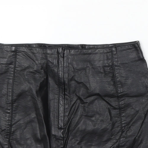 Divided by H&M Womens Black Polyurethane Straight & Pencil Skirt Size 8