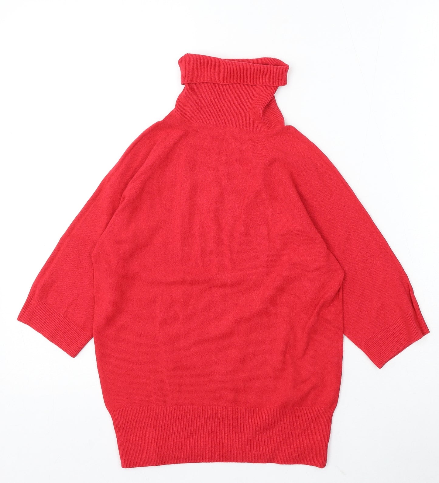 Marks and Spencer Womens Red Roll Neck Viscose Pullover Jumper Size 12