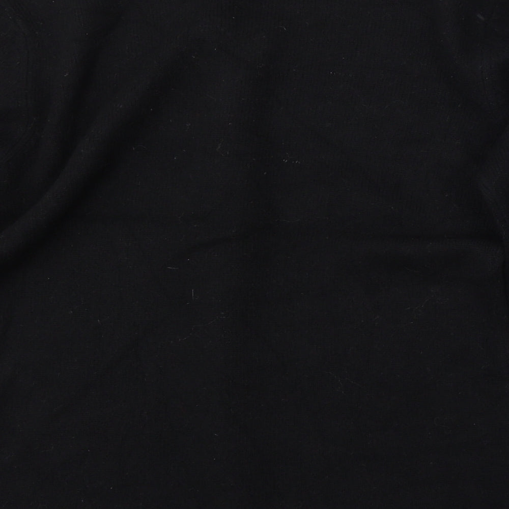 Image Womens Black Round Neck Acrylic Cardigan Jumper Size L