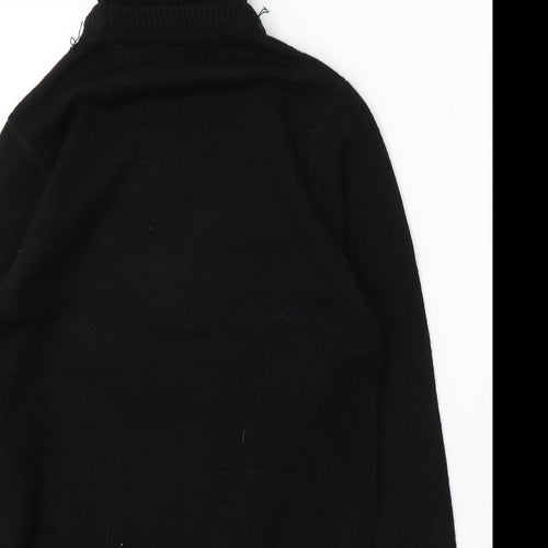 Peacocks Mens Black Round Neck Acrylic Pullover Jumper Size S - Penguin Jumper