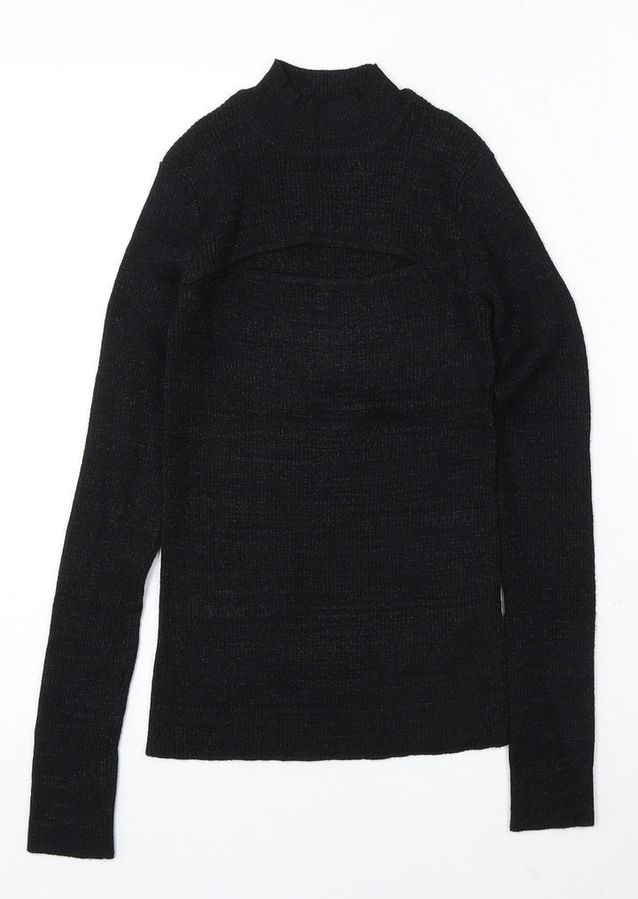 TALLY WEiJL Womens Black Mock Neck Viscose Pullover Jumper Size M