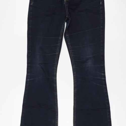 Mint Velvet Womens Blue Cotton Bootcut Jeans Size 12 L30 in Regular