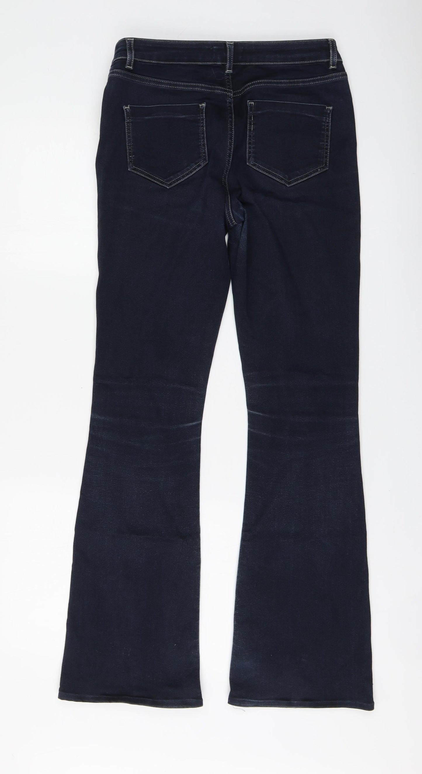 Mint Velvet Womens Blue Cotton Bootcut Jeans Size 12 L30 in Regular