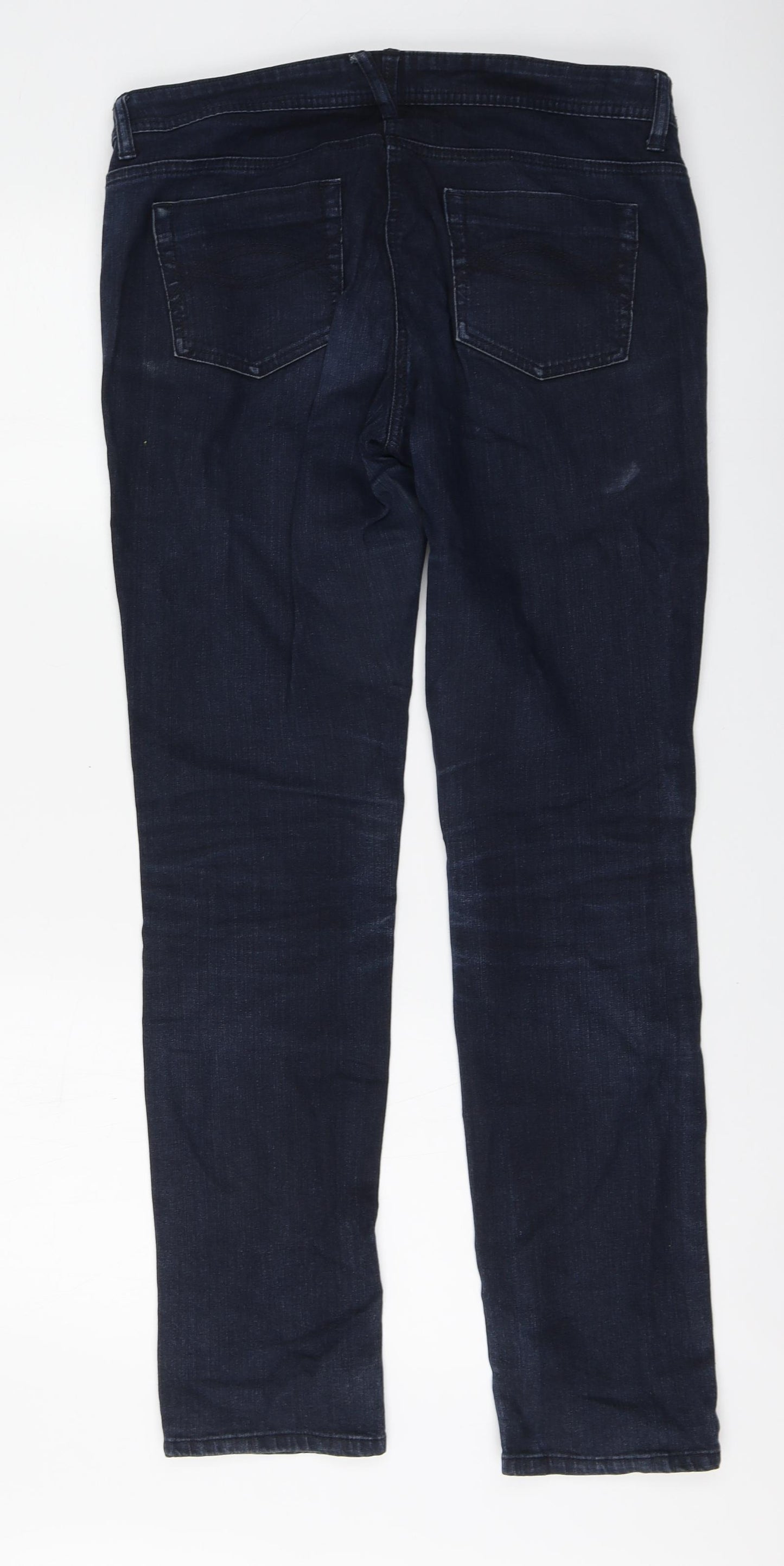 Marks and Spencer Womens Blue Cotton Straight Jeans Size 12 L30 in Regular