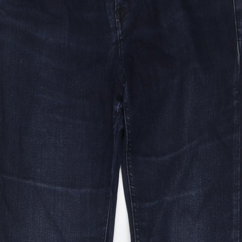 Marks and Spencer Womens Blue Cotton Straight Jeans Size 12 L30 in Regular