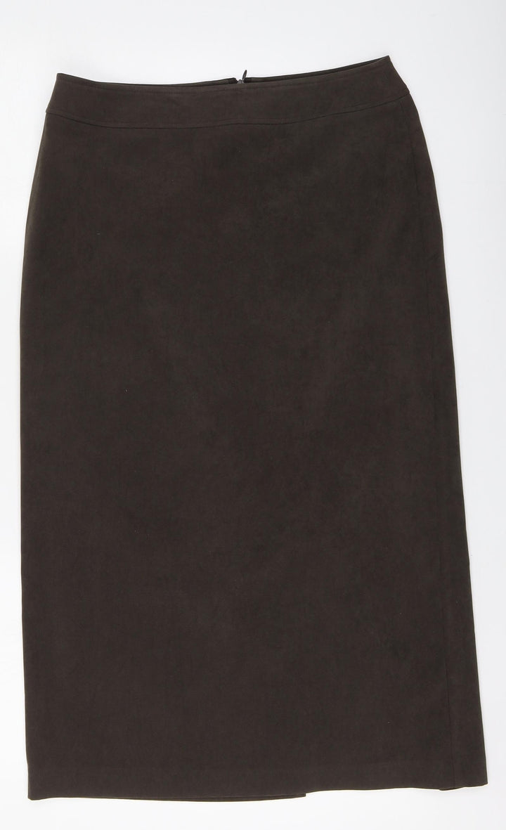 BHS Womens Green Polyester A-Line Skirt Size 12