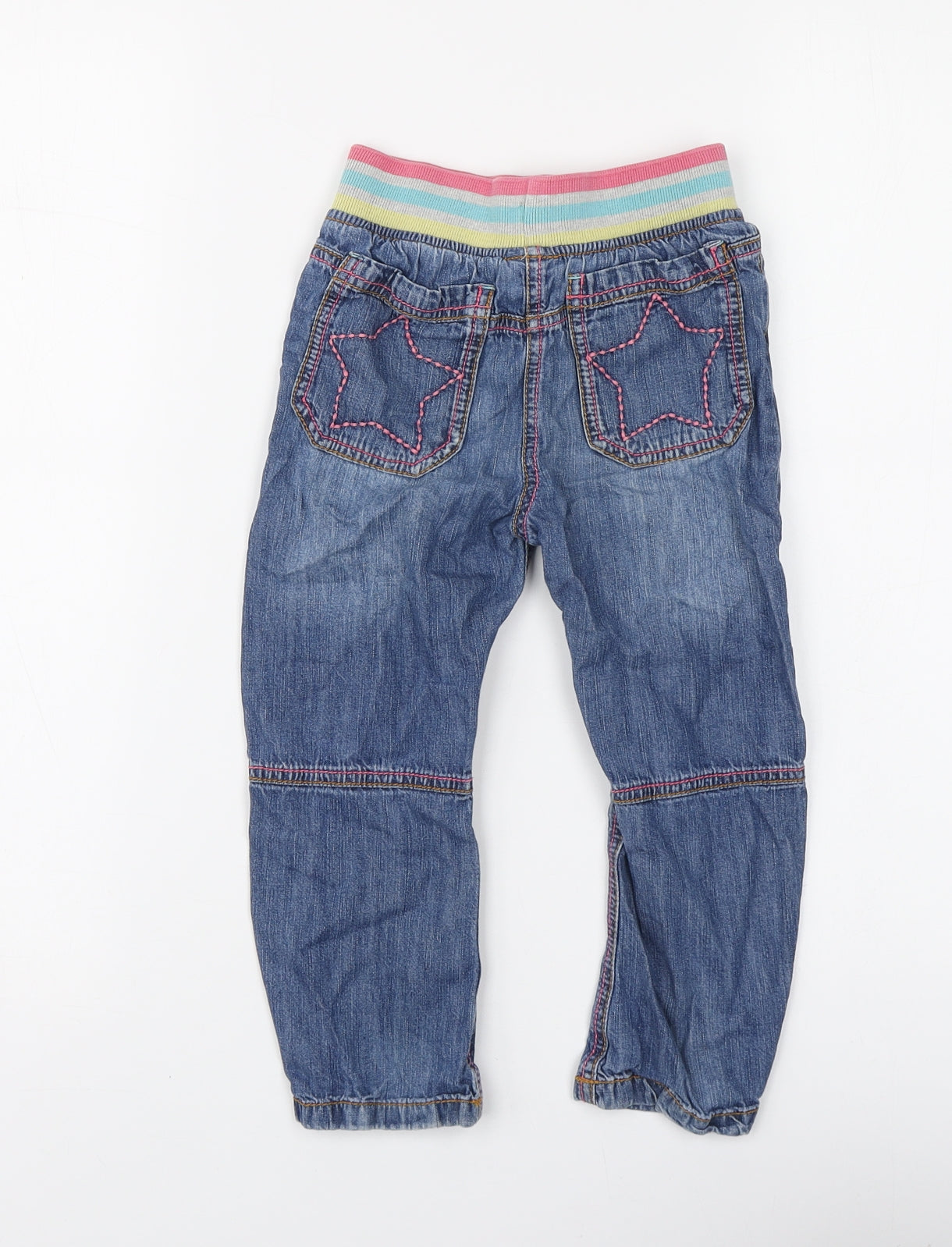 NEXT Girls Blue Cotton Straight Jeans Size 3-4 Years Regular