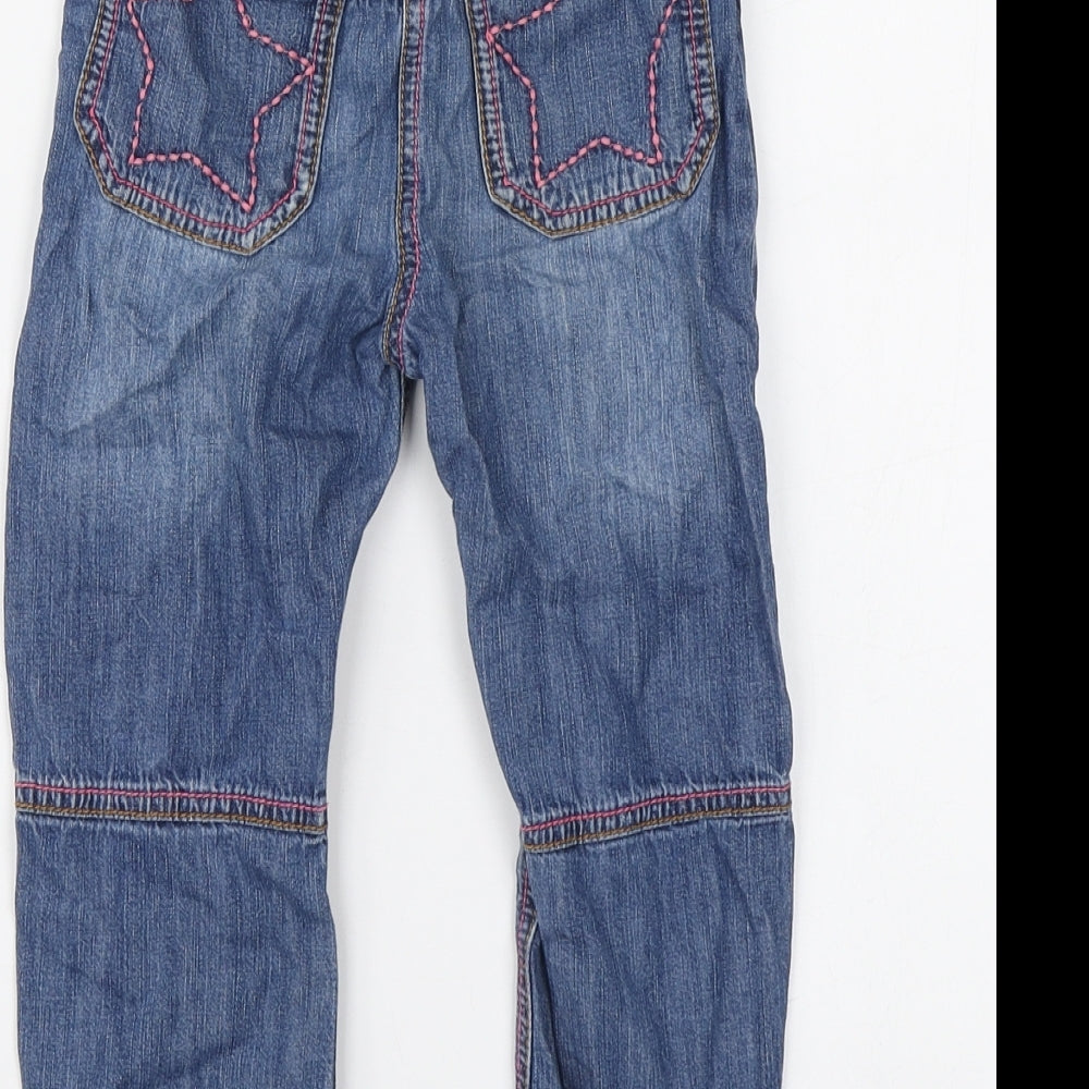 NEXT Girls Blue Cotton Straight Jeans Size 3-4 Years Regular