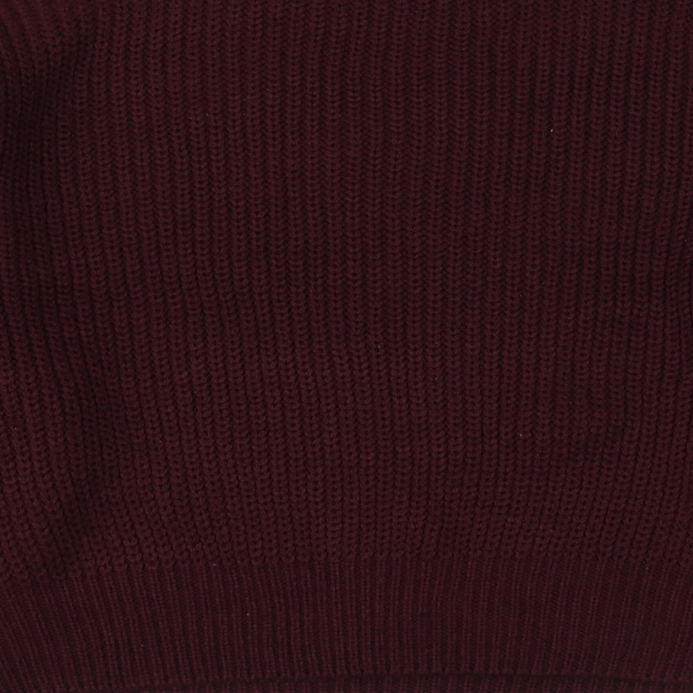 New Look Womens Purple Round Neck Acrylic Pullover Jumper Size L