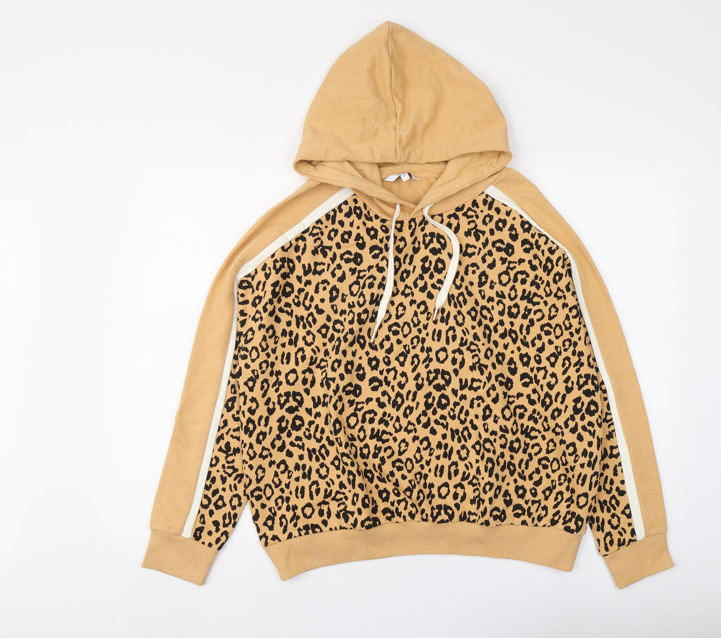 NEXT Womens Beige Animal Print Cotton Pullover Hoodie Size M