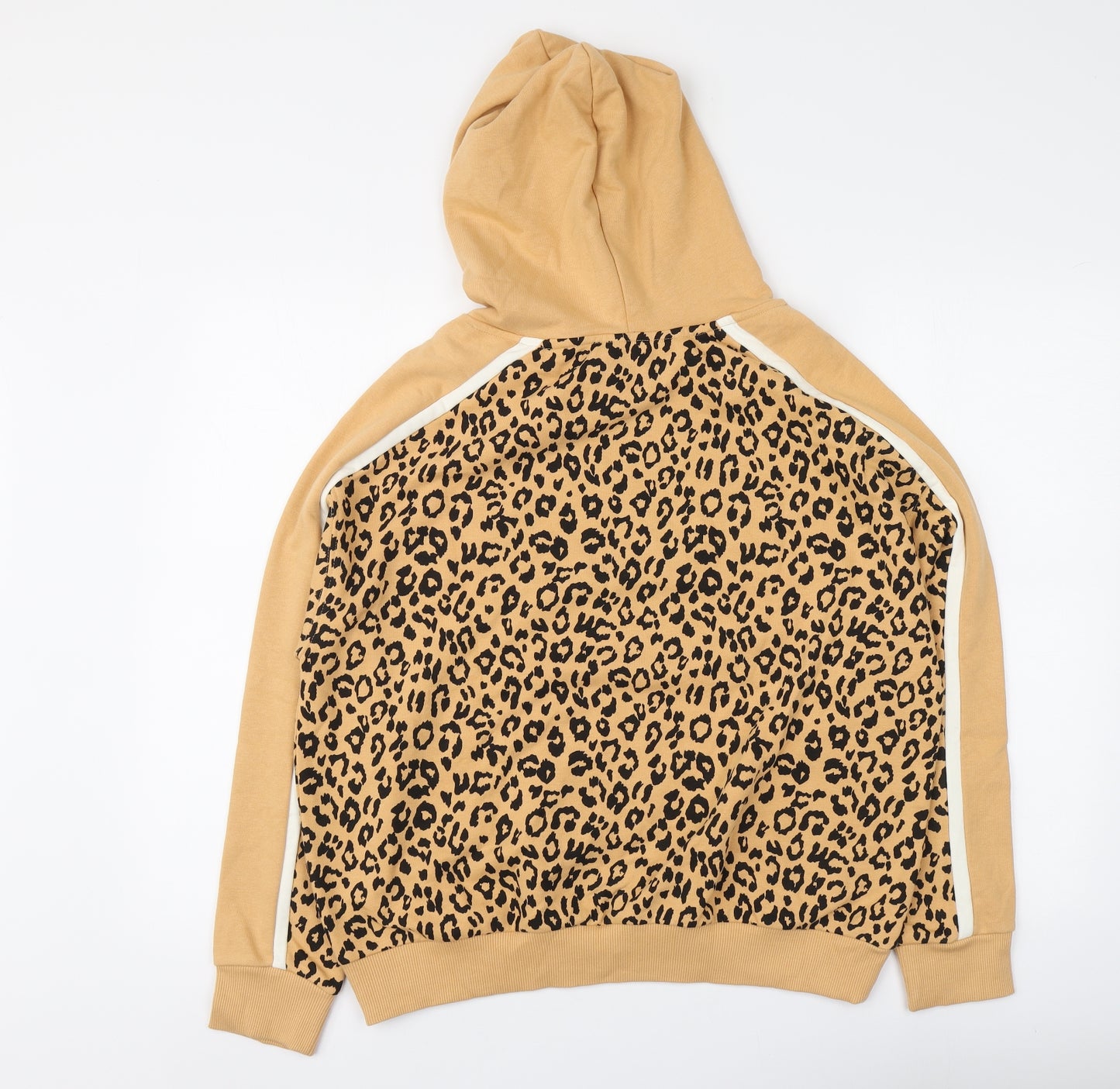 NEXT Womens Beige Animal Print Cotton Pullover Hoodie Size M
