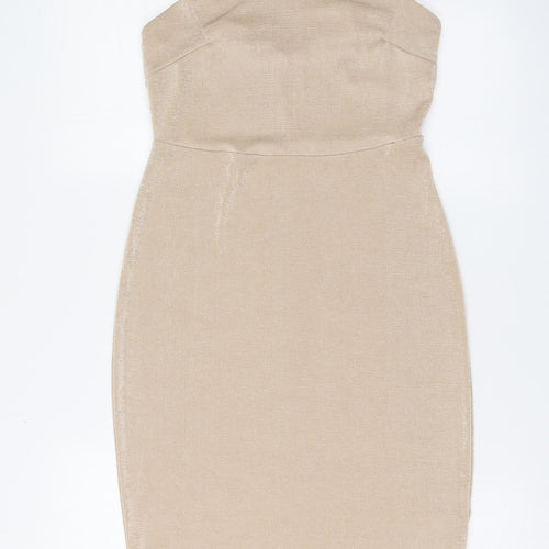 Missguided Womens Pink Polyester A-Line Size 12 Halter