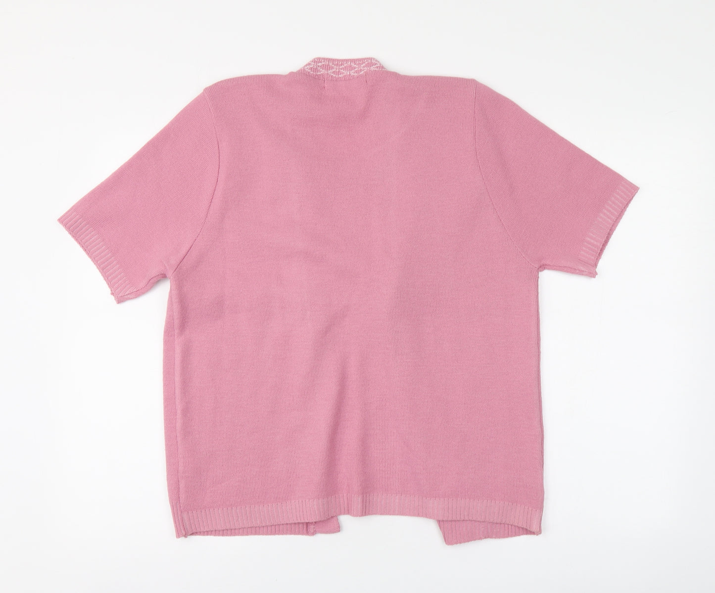 Pure & natural Womens Pink V-Neck Acrylic Pullover Jumper Size L