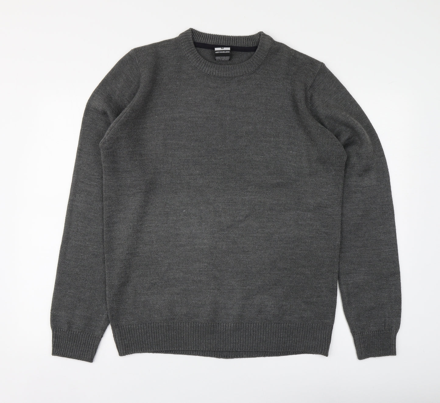 Trespass Mens Grey Round Neck Acrylic Pullover Jumper Size M