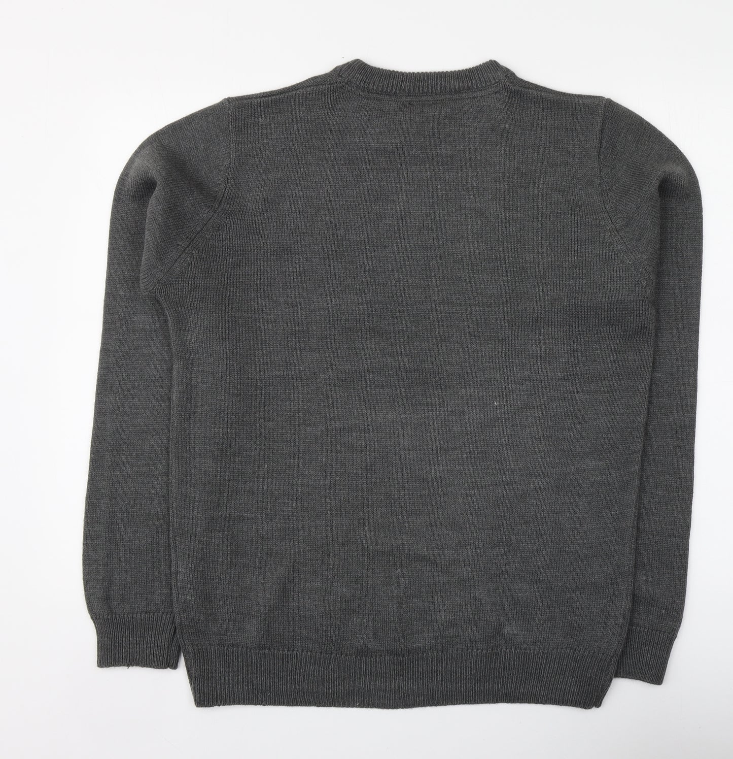 Trespass Mens Grey Round Neck Acrylic Pullover Jumper Size M
