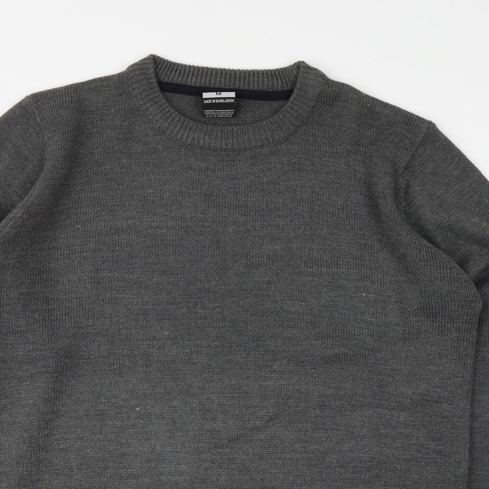 Trespass Mens Grey Round Neck Acrylic Pullover Jumper Size M