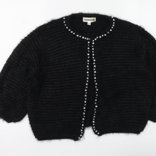 Gerard Womens Black V-Neck Polyamide Cardigan Jumper Size XL