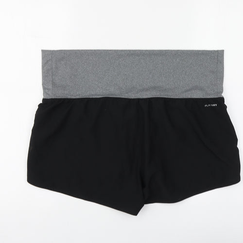 Reebok Womens Black Polyester Athletic Shorts Size XL L14 in Regular