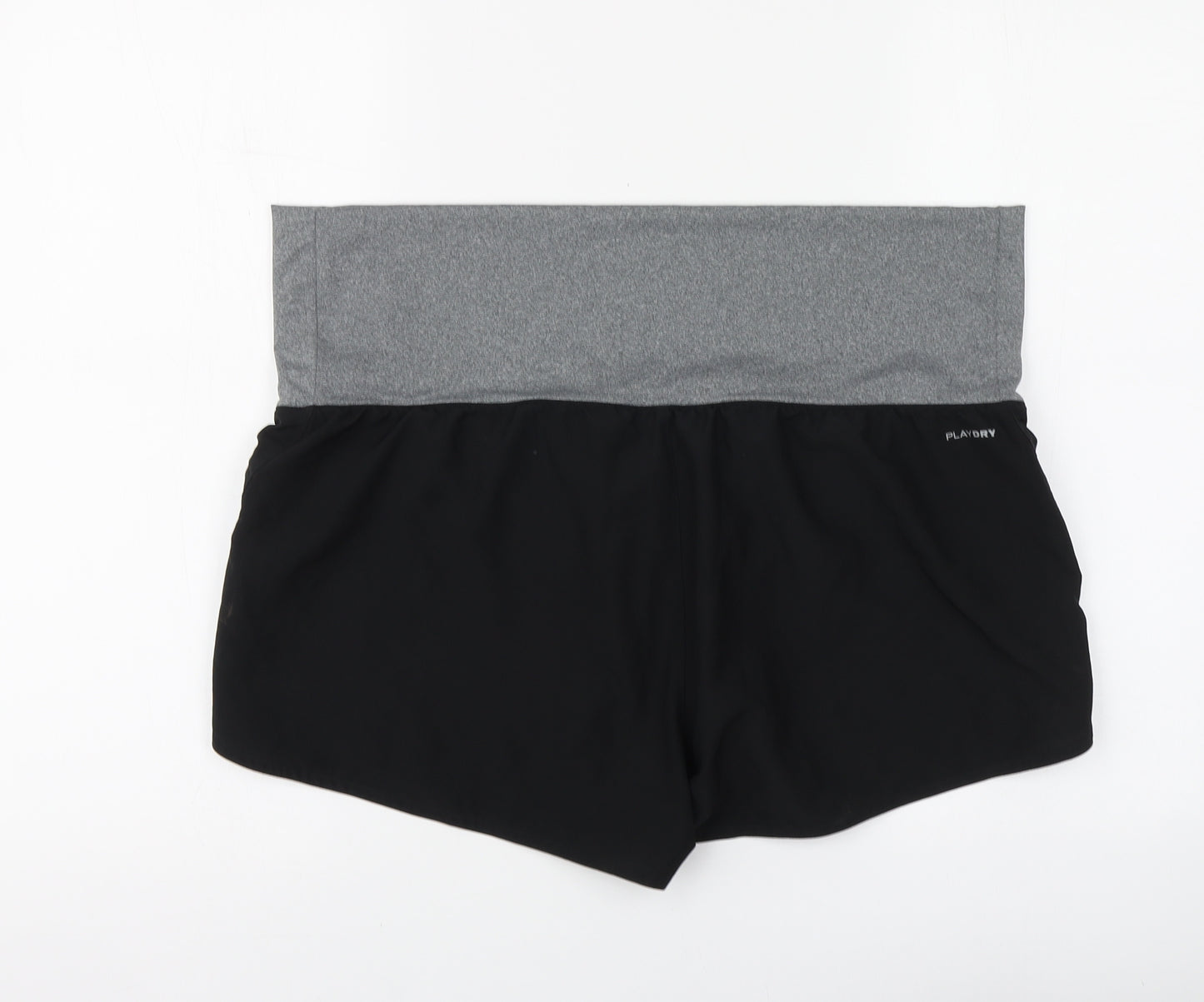 Reebok Womens Black Polyester Athletic Shorts Size XL L14 in Regular