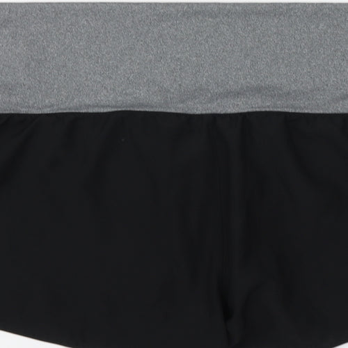 Reebok Womens Black Polyester Athletic Shorts Size XL L14 in Regular