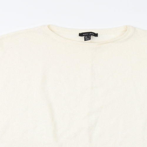 New Look Womens Ivory Round Neck Acrylic Pullover Jumper Size L