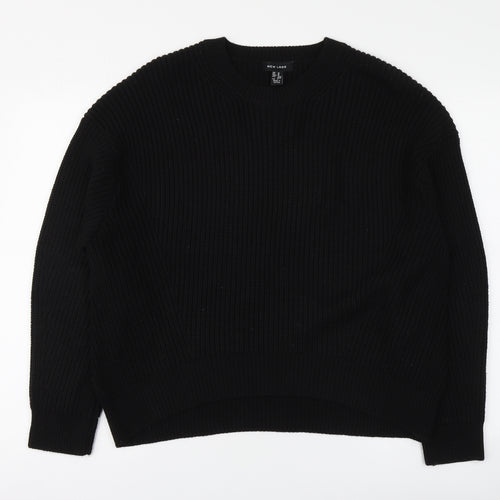 New Look Womens Black Round Neck Acrylic Pullover Jumper Size M