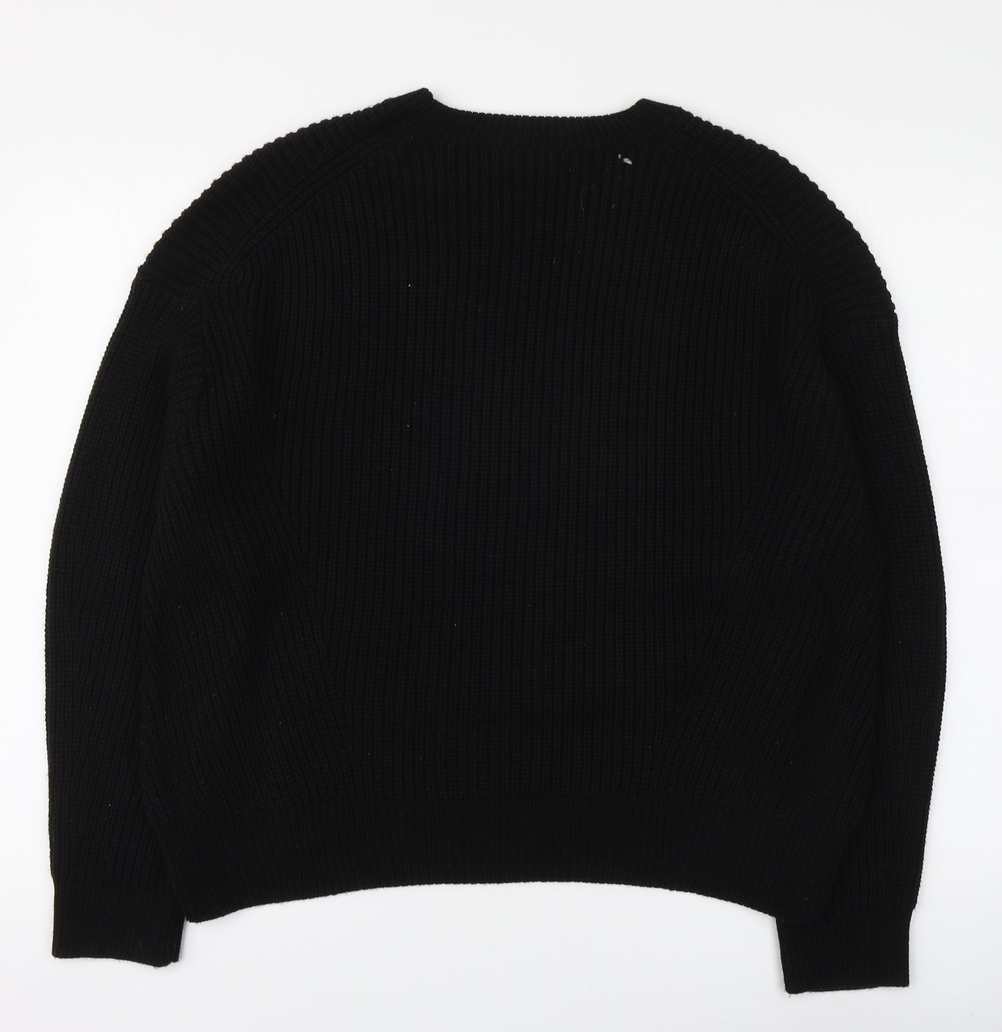New Look Womens Black Round Neck Acrylic Pullover Jumper Size M